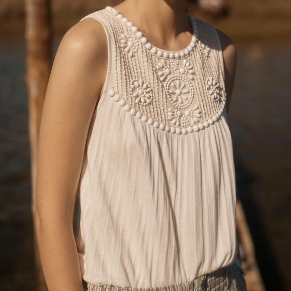 Anthropologie Tops - Anthropologie Moulinette Souers Embellished Tank